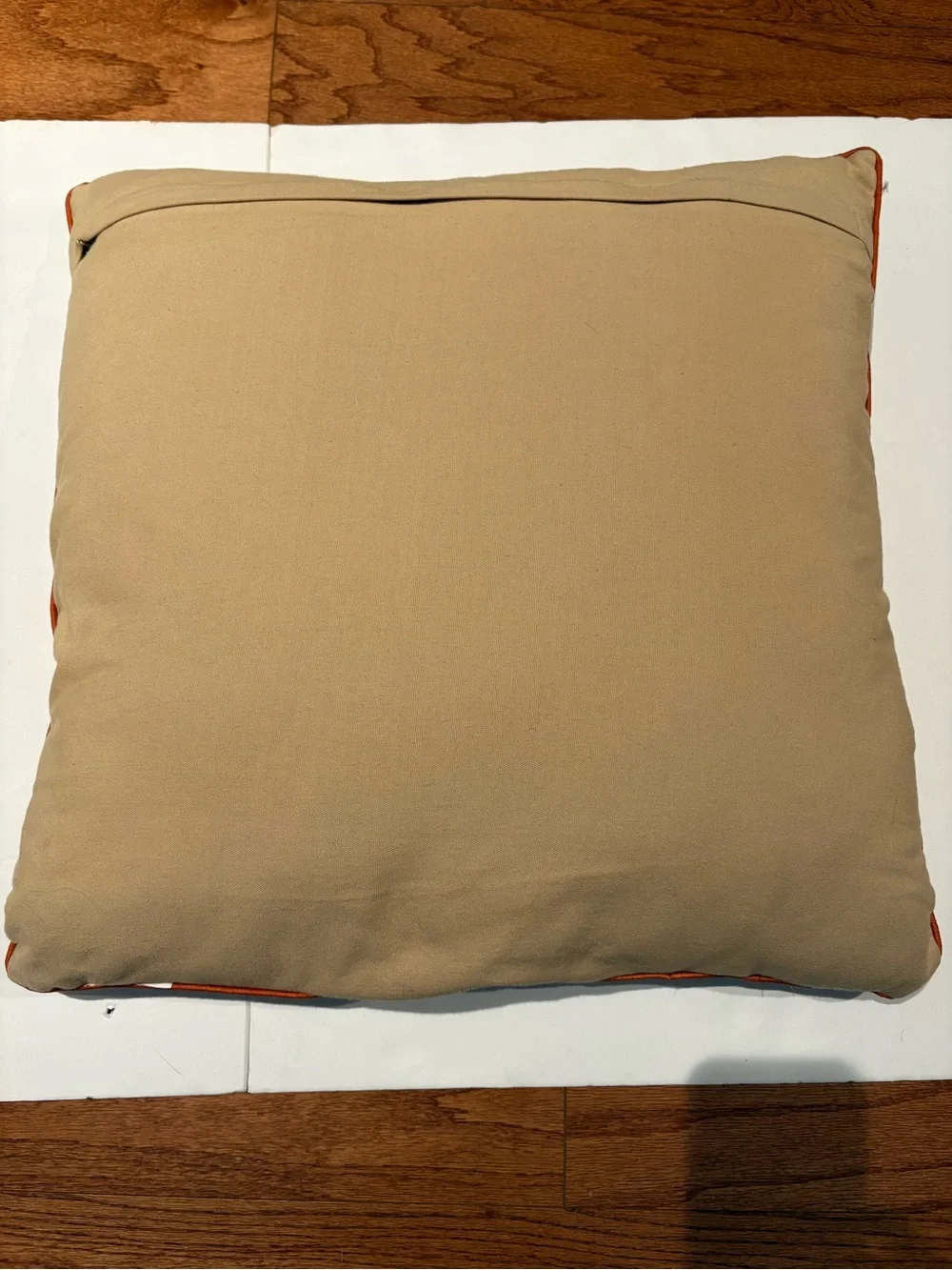 Laugh A Little Every Day Burlap Accent Pillow - Tan with Black Letters.